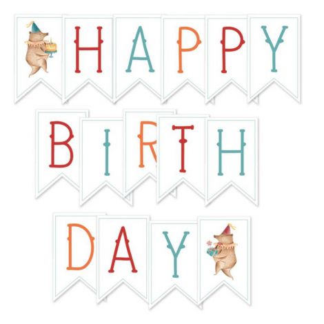 Banerek / die cut Happy Birthday, 15szt. - 3